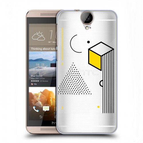 Полупрозрачный дизайнерский пластиковый чехол для HTC One E9+ Абстракции 1
