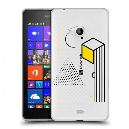 Полупрозрачный дизайнерский пластиковый чехол для Microsoft Lumia 540 Абстракции 1