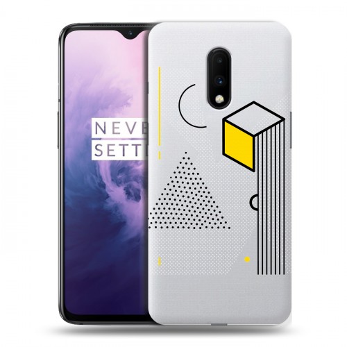 Полупрозрачный дизайнерский пластиковый чехол для OnePlus 7 Абстракции 1