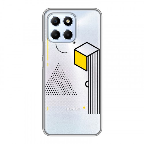Полупрозрачный дизайнерский пластиковый чехол для Huawei Honor X6 Абстракции 1