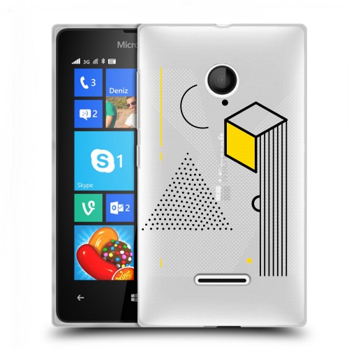 Полупрозрачный дизайнерский пластиковый чехол для Microsoft Lumia 435 Абстракции 1