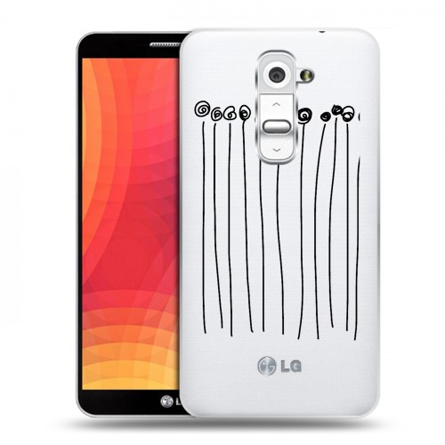 Полупрозрачный дизайнерский пластиковый чехол для LG Optimus G2 Абстракции