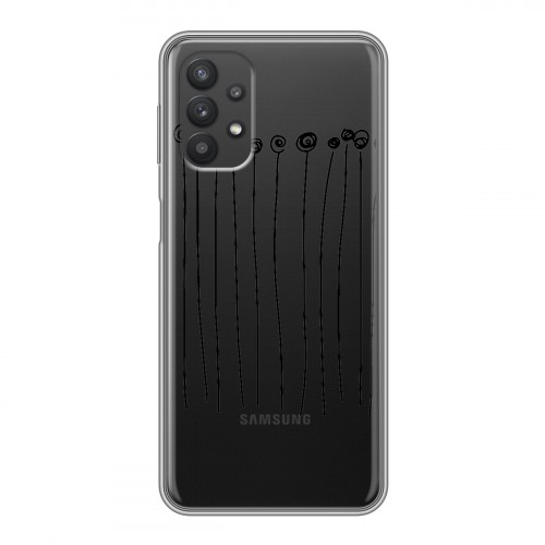 Полупрозрачный дизайнерский пластиковый чехол для Samsung Galaxy A32 Абстракции