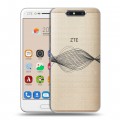 Полупрозрачный дизайнерский пластиковый чехол для ZTE Blade V8 Абстракции