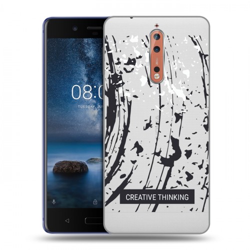 Полупрозрачный дизайнерский пластиковый чехол для Nokia 8 Абстракции