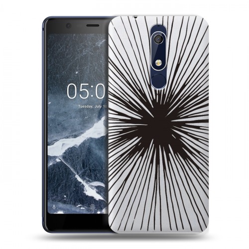 Полупрозрачный дизайнерский пластиковый чехол для Nokia 5.1 Абстракции