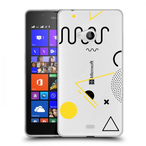 Полупрозрачный дизайнерский пластиковый чехол для Microsoft Lumia 540 Абстракции 1