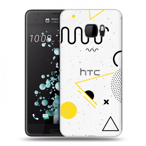 Полупрозрачный дизайнерский пластиковый чехол для HTC U Ultra Абстракции 1