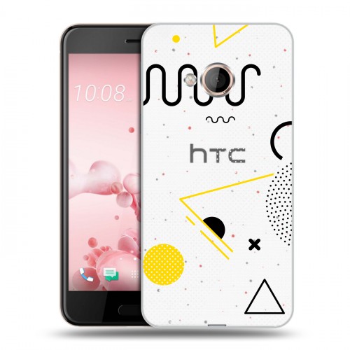 Полупрозрачный дизайнерский пластиковый чехол для HTC U Play Абстракции 1