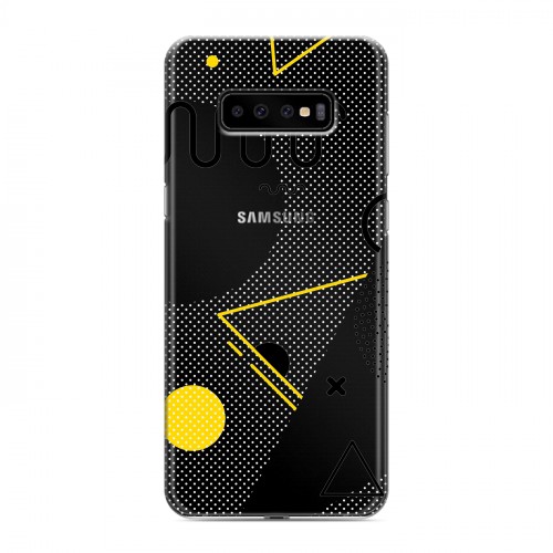 Полупрозрачный дизайнерский пластиковый чехол для Samsung Galaxy S10 Plus Абстракции 1