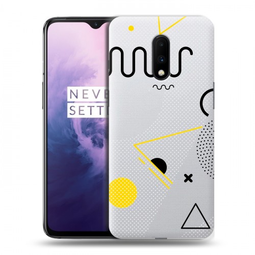 Полупрозрачный дизайнерский пластиковый чехол для OnePlus 7 Абстракции 1