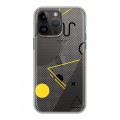 Полупрозрачный дизайнерский силиконовый с усиленными углами чехол для Iphone 14 Pro Max Абстракции 1