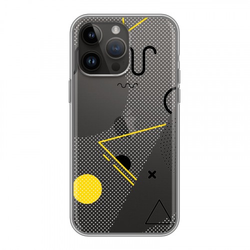 Полупрозрачный дизайнерский силиконовый с усиленными углами чехол для Iphone 14 Pro Max Абстракции 1