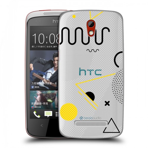 Полупрозрачный дизайнерский пластиковый чехол для HTC Desire 500 Абстракции 1