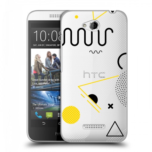 Полупрозрачный дизайнерский пластиковый чехол для HTC Desire 616 Абстракции 1
