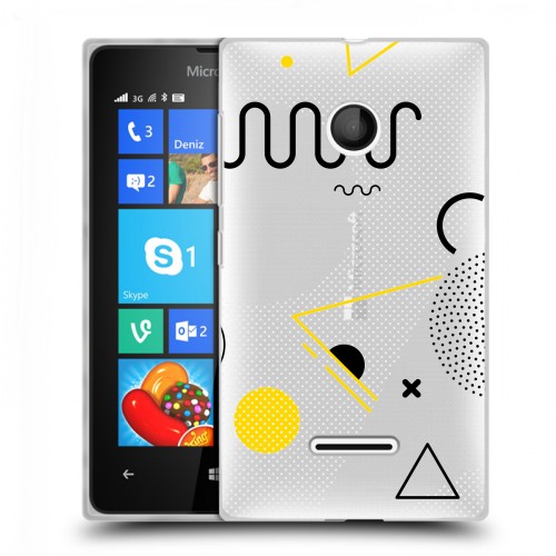 Полупрозрачный дизайнерский пластиковый чехол для Microsoft Lumia 435 Абстракции 1