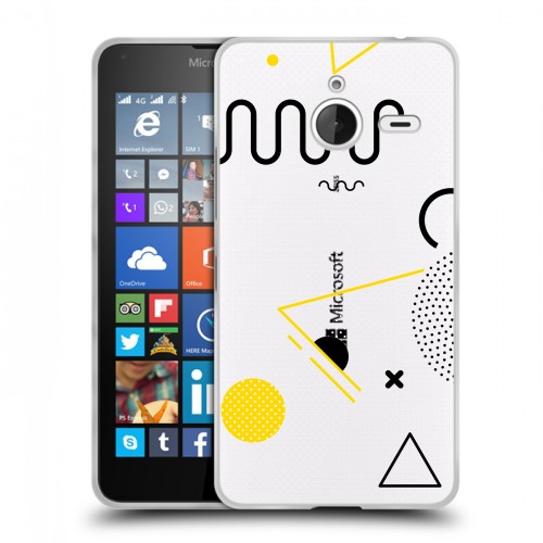 Полупрозрачный дизайнерский пластиковый чехол для Microsoft Lumia 640 XL Абстракции 1