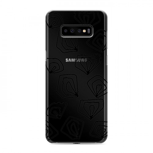Полупрозрачный дизайнерский пластиковый чехол для Samsung Galaxy S10 Plus Абстракции