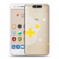 Полупрозрачный дизайнерский пластиковый чехол для ZTE Blade V8 Абстракции 1