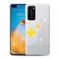 Полупрозрачный дизайнерский пластиковый чехол для Huawei P40 Абстракции 1