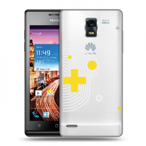 Полупрозрачный дизайнерский пластиковый чехол для Huawei Ascend P1 Абстракции 1