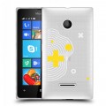 Полупрозрачный дизайнерский пластиковый чехол для Microsoft Lumia 435 Абстракции 1