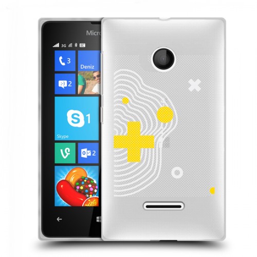 Полупрозрачный дизайнерский пластиковый чехол для Microsoft Lumia 435 Абстракции 1