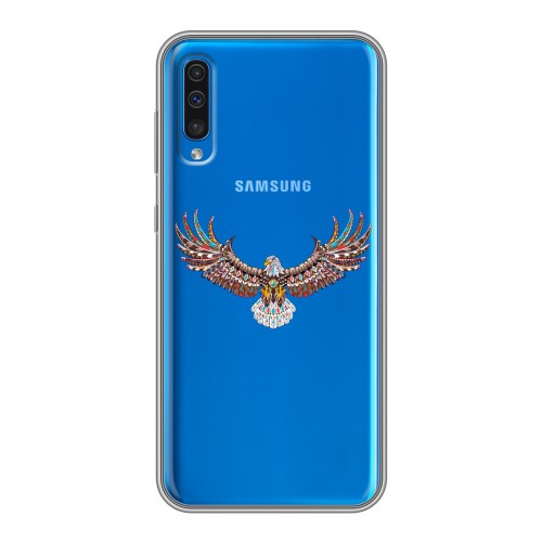 Полупрозрачный дизайнерский пластиковый чехол для Samsung Galaxy A50 Абстракции