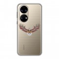 Полупрозрачный дизайнерский силиконовый чехол для Huawei P50 Pro Абстракции