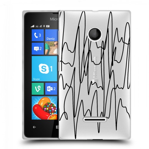 Полупрозрачный дизайнерский пластиковый чехол для Microsoft Lumia 435 Абстракции 