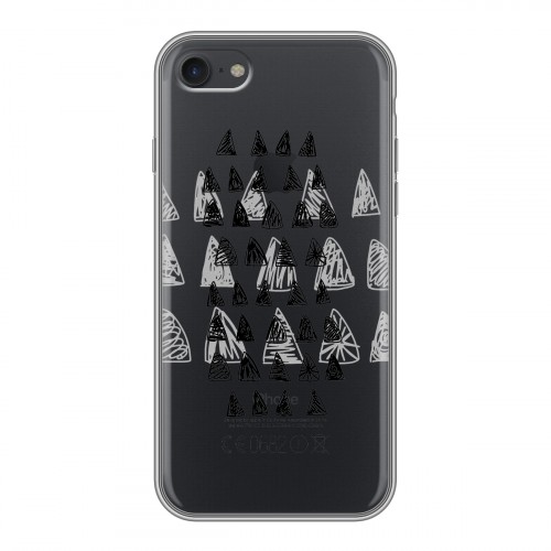 Полупрозрачный дизайнерский силиконовый с усиленными углами чехол для Iphone 7 Абстракции 2