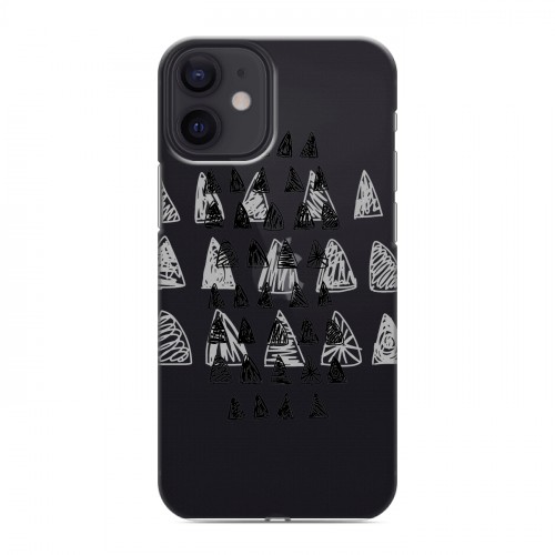 Полупрозрачный дизайнерский силиконовый с усиленными углами чехол для Iphone 12 Mini Абстракции 2