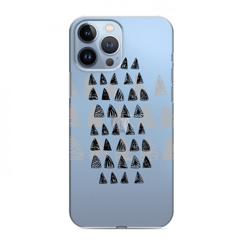 Полупрозрачный дизайнерский пластиковый чехол для Iphone 13 Pro Max Абстракции 2