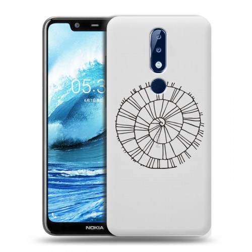 Полупрозрачный дизайнерский пластиковый чехол для Nokia 5.1 Plus Абстракции 5