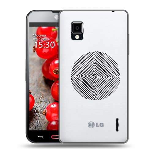 Полупрозрачный дизайнерский пластиковый чехол для LG Optimus G Абстракции 5