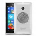 Полупрозрачный дизайнерский пластиковый чехол для Microsoft Lumia 435 Абстракции 5