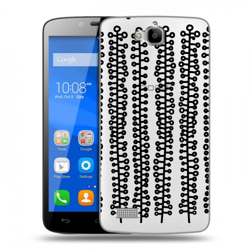 Полупрозрачный дизайнерский пластиковый чехол для Huawei Honor 3C Lite Абстракции