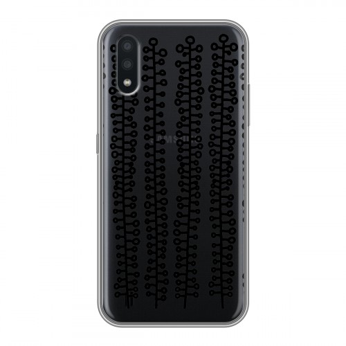 Полупрозрачный дизайнерский силиконовый с усиленными углами чехол для Samsung Galaxy A01 Абстракции