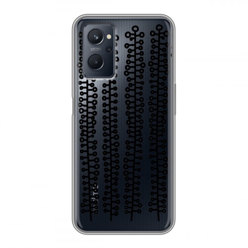 Полупрозрачный дизайнерский силиконовый с усиленными углами чехол для Realme 9i Абстракции