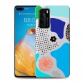 Полупрозрачный дизайнерский пластиковый чехол для Huawei P40 Абстракции