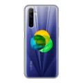 Полупрозрачный дизайнерский силиконовый чехол для Realme 6 Абстракции 5