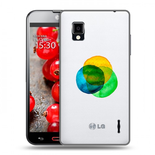 Полупрозрачный дизайнерский пластиковый чехол для LG Optimus G Абстракции 5