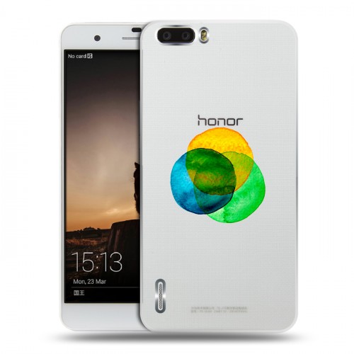 Полупрозрачный дизайнерский силиконовый чехол для Huawei Honor 6 Plus Абстракции 5