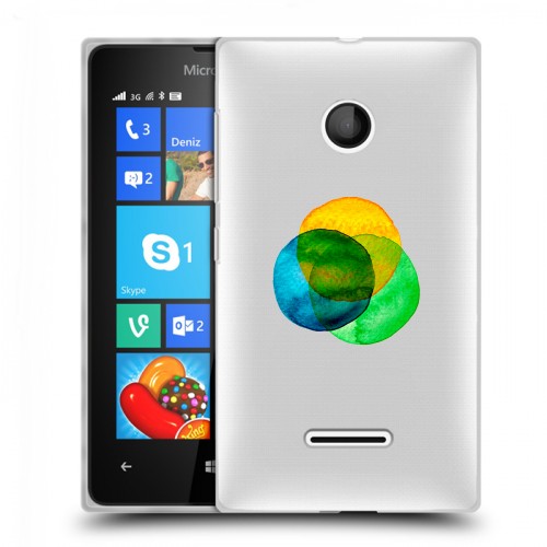 Полупрозрачный дизайнерский пластиковый чехол для Microsoft Lumia 435 Абстракции 5