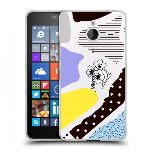 Полупрозрачный дизайнерский пластиковый чехол для Microsoft Lumia 640 XL Абстракции