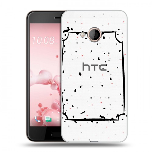 Полупрозрачный дизайнерский силиконовый чехол для HTC U Play Абстракции