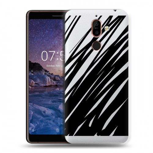 Полупрозрачный дизайнерский пластиковый чехол для Nokia 7 Plus Абстракции