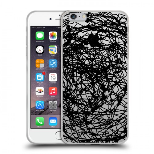 Полупрозрачный дизайнерский силиконовый чехол для Iphone 6 Plus/6s Plus Абстракции