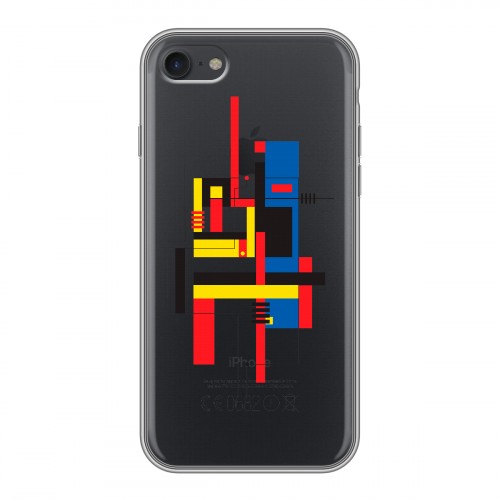 Полупрозрачный дизайнерский силиконовый с усиленными углами чехол для Iphone 7 Абстракции 3