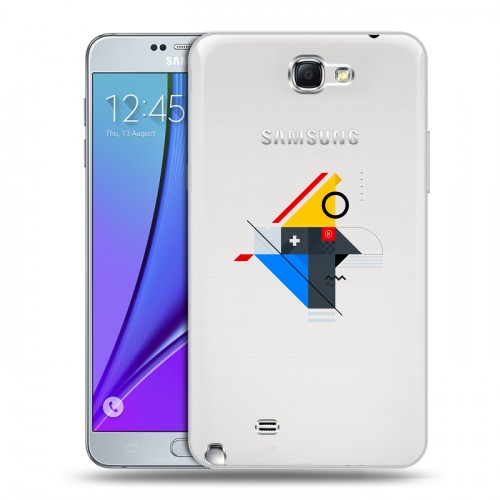 Полупрозрачный дизайнерский пластиковый чехол для Samsung Galaxy Note 2 Абстракции 3